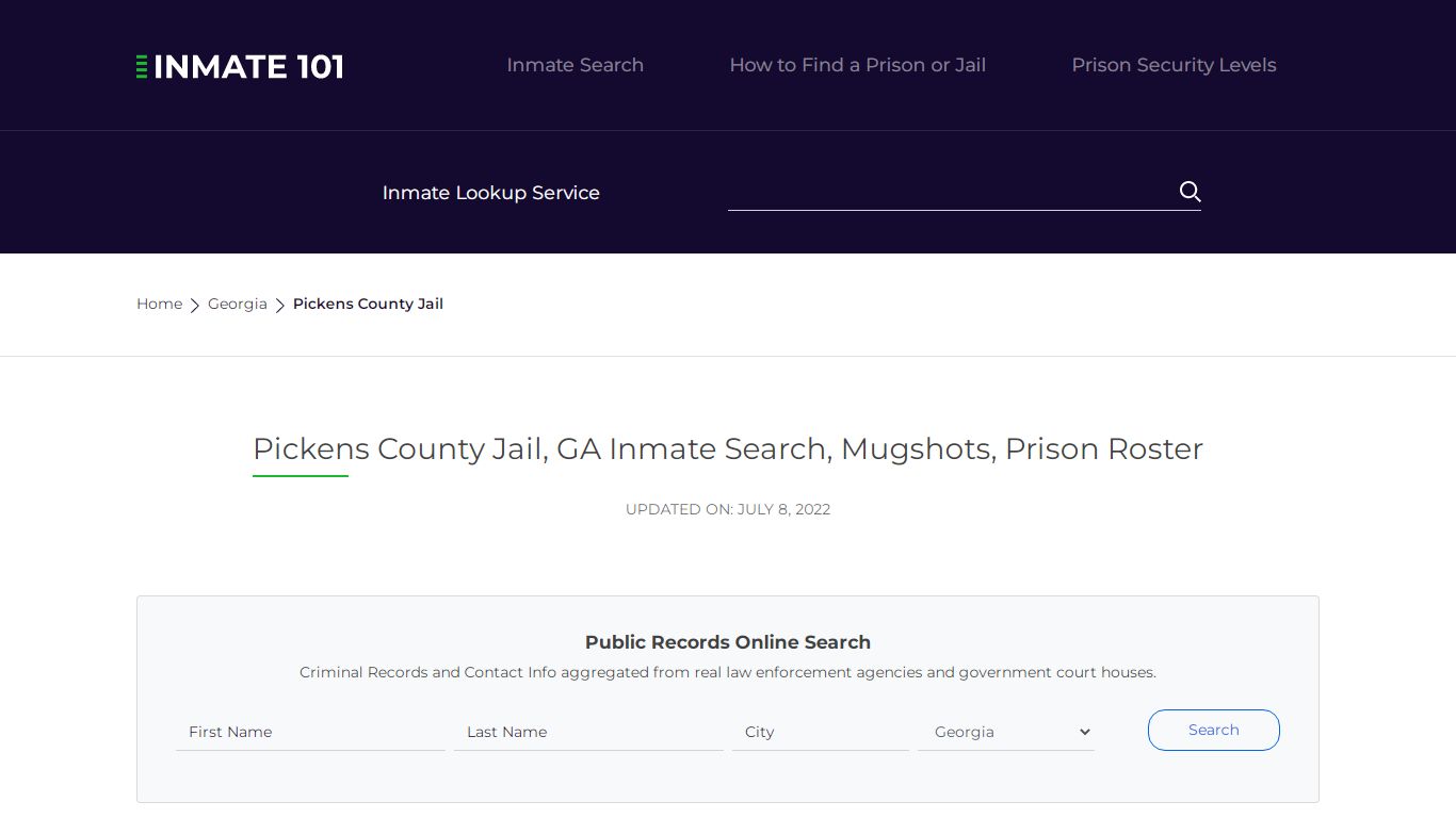 Pickens County Jail, GA Inmate Search, Mugshots, Prison ...